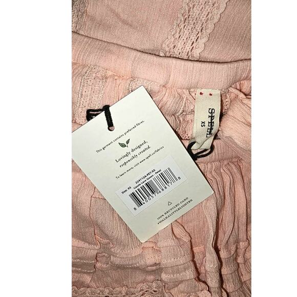 New Free People x Spell Cassie Off The Shoulder Lace Gown $299 X-SMALL Pink - Picture 9 of 10